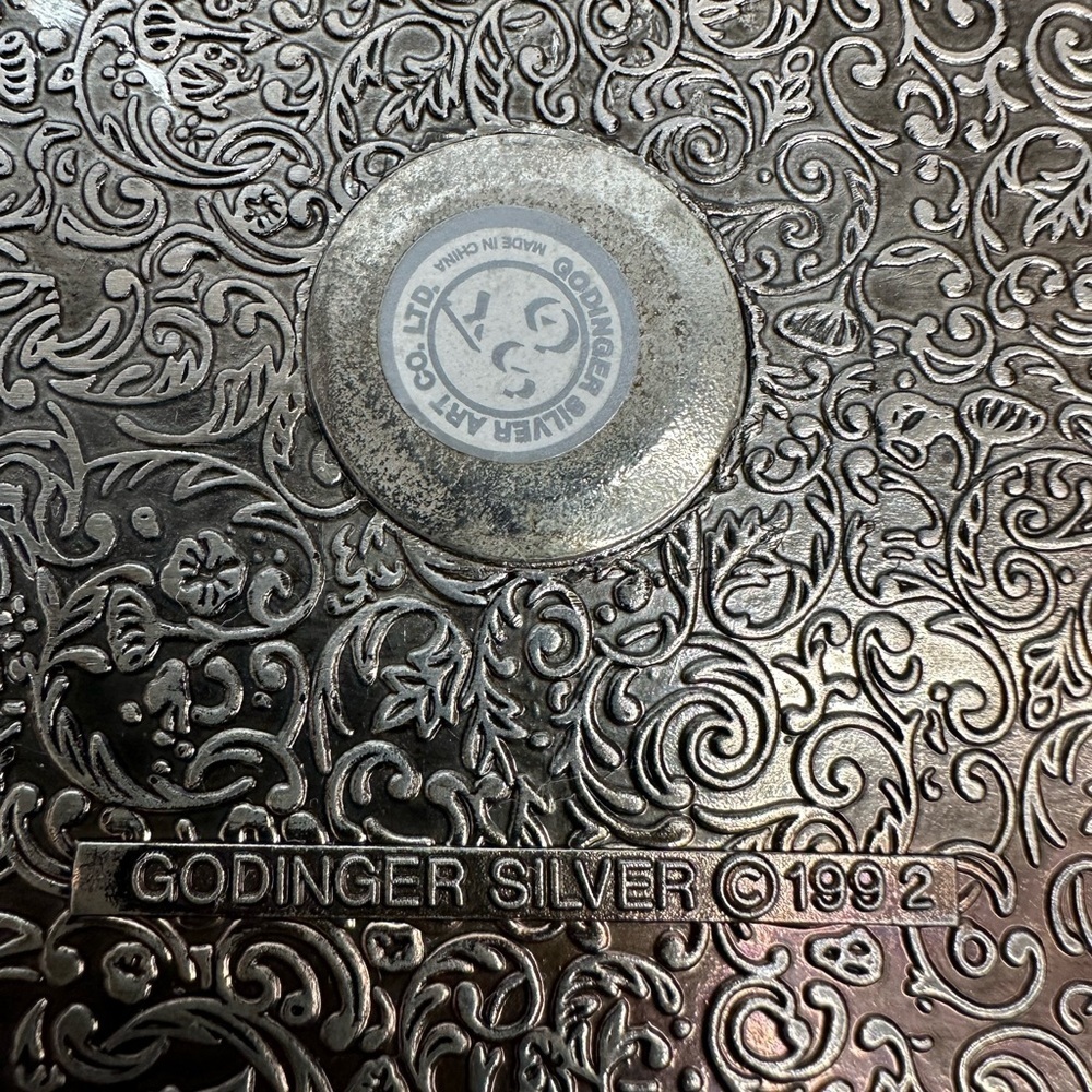 Vintage Godinger Ornate Silver Tone Decorative Jewelry Box 1992 Sturdy Metal - Picture 3 of 14